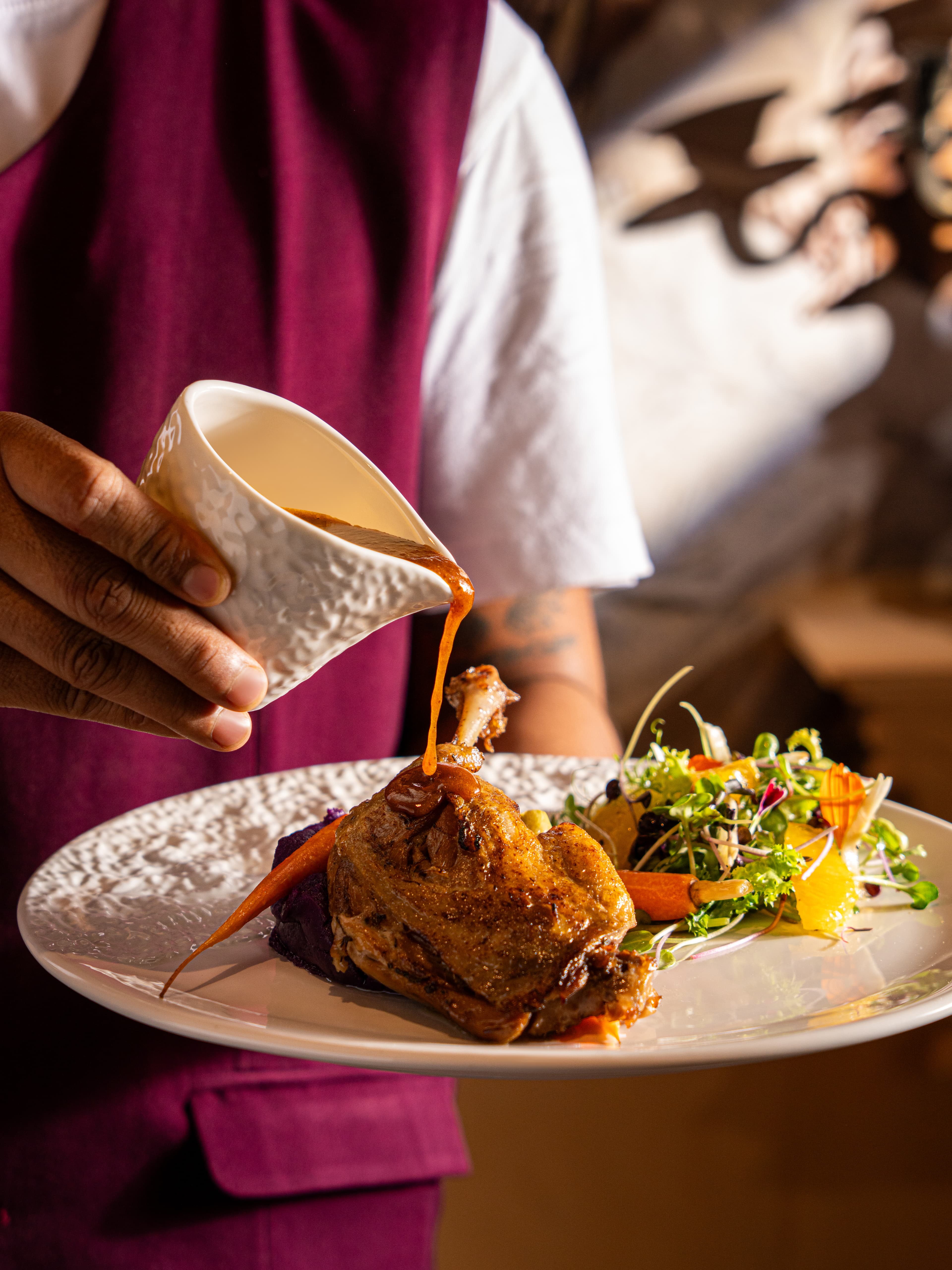 Modern cuisine plating